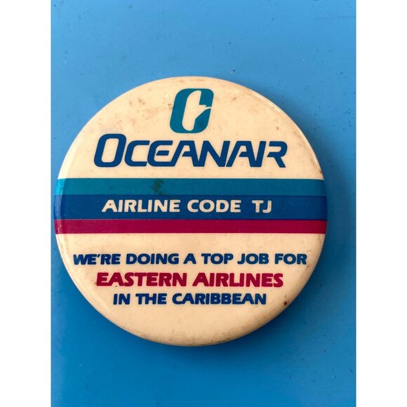 Vintage Eastern Airlines OceanAir Caribbean Pinback Button Pin Rare! - Picture 1 of 3